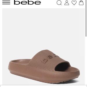 Bebe Málaga chocolate brown Pool slide womens size 7 NWT